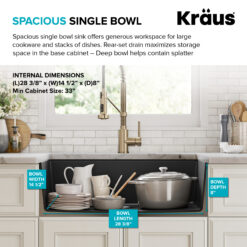 Kraus Undermount 31.5-Inches x 17-Inches Granite Single bowl Kitchen Sink