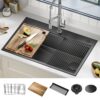 Kraus Kore Dual-mount 33-Inches x 22-Inches Stainless steel Single bowl 16 -Gauge Workstation Kitchen Sink