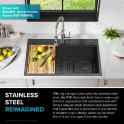 Kraus Kore Dual-mount 33-Inches x 22-Inches Stainless steel Single bowl 16 -Gauge Workstation Kitchen Sink