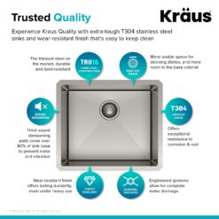 Kraus Standart PRO Undermount 21-Inches x 18-Inches Stainless steel Single bowl 16 -Gauge Kitchen Sink