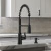 Moen Edwyn Matte Black Single Handle Deck-mount Pull-down Kitchen Faucet with Sprayer ( Deck Plate Included ) (Soap Dispenser Included)