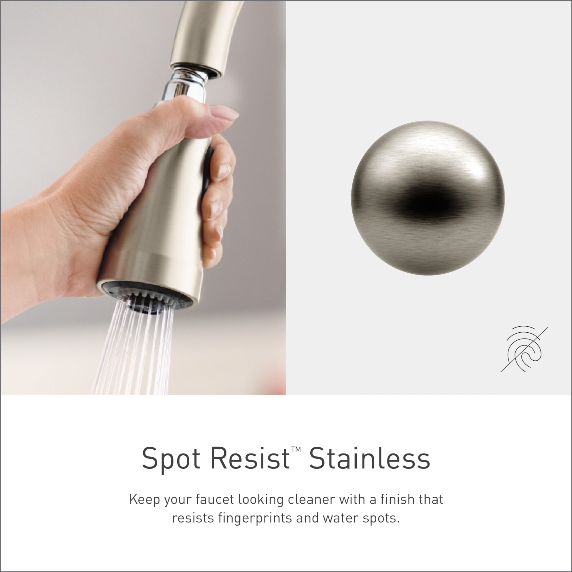 Moen Edwyn Spot Resist Stainless Single Handle Deck-mount Pull-down Kitchen Faucet with Sprayer ( Deck Plate Included ) (Soap Dispenser Included)