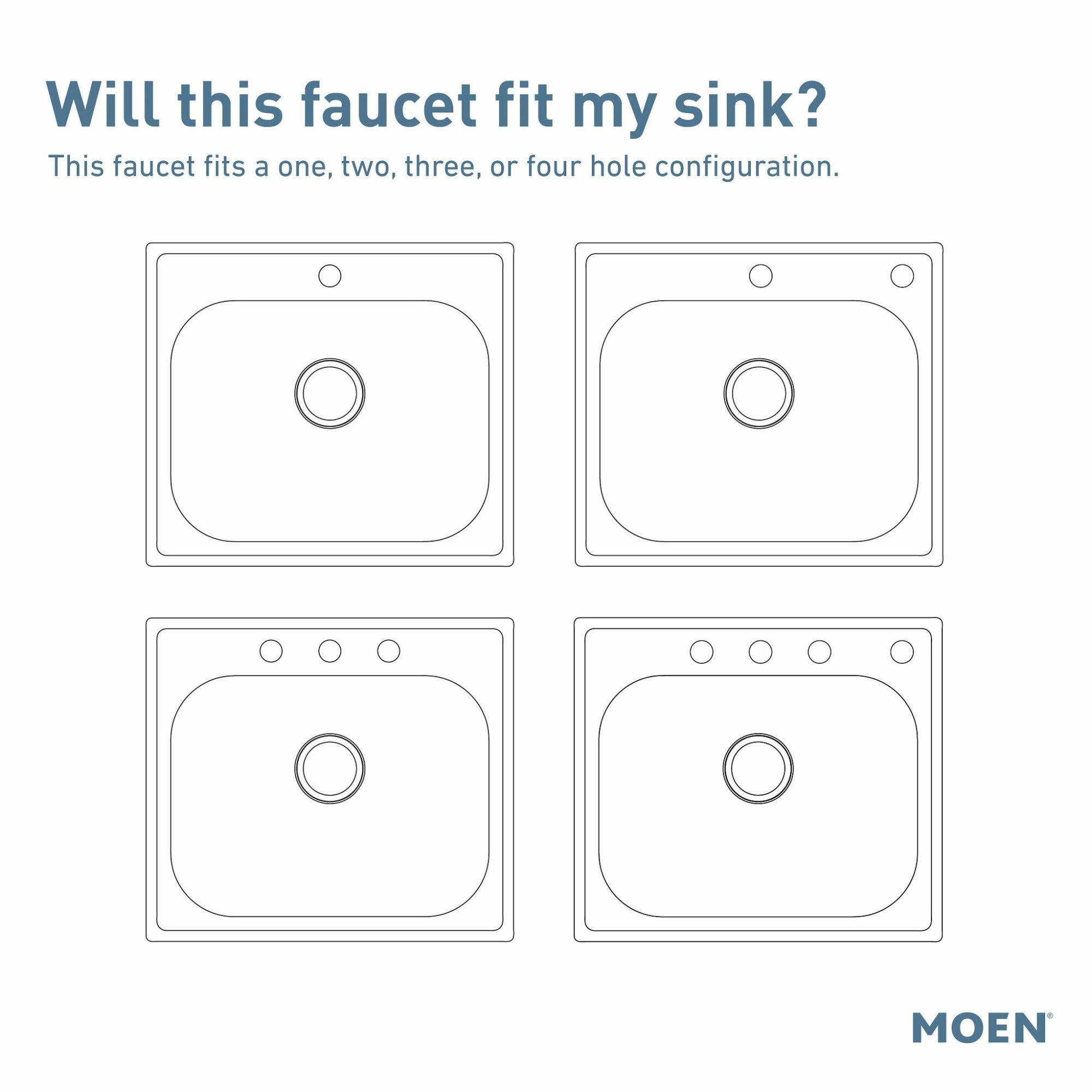 Moen Edwyn Chrome Single Handle Deck-mount Pull-down Kitchen Faucet with Sprayer ( Deck Plate Included ) (Soap Dispenser Included)