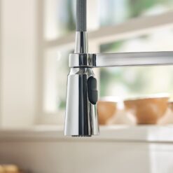 Moen Edwyn Chrome Single Handle Deck-mount Pull-down Kitchen Faucet with Sprayer ( Deck Plate Included ) (Soap Dispenser Included)