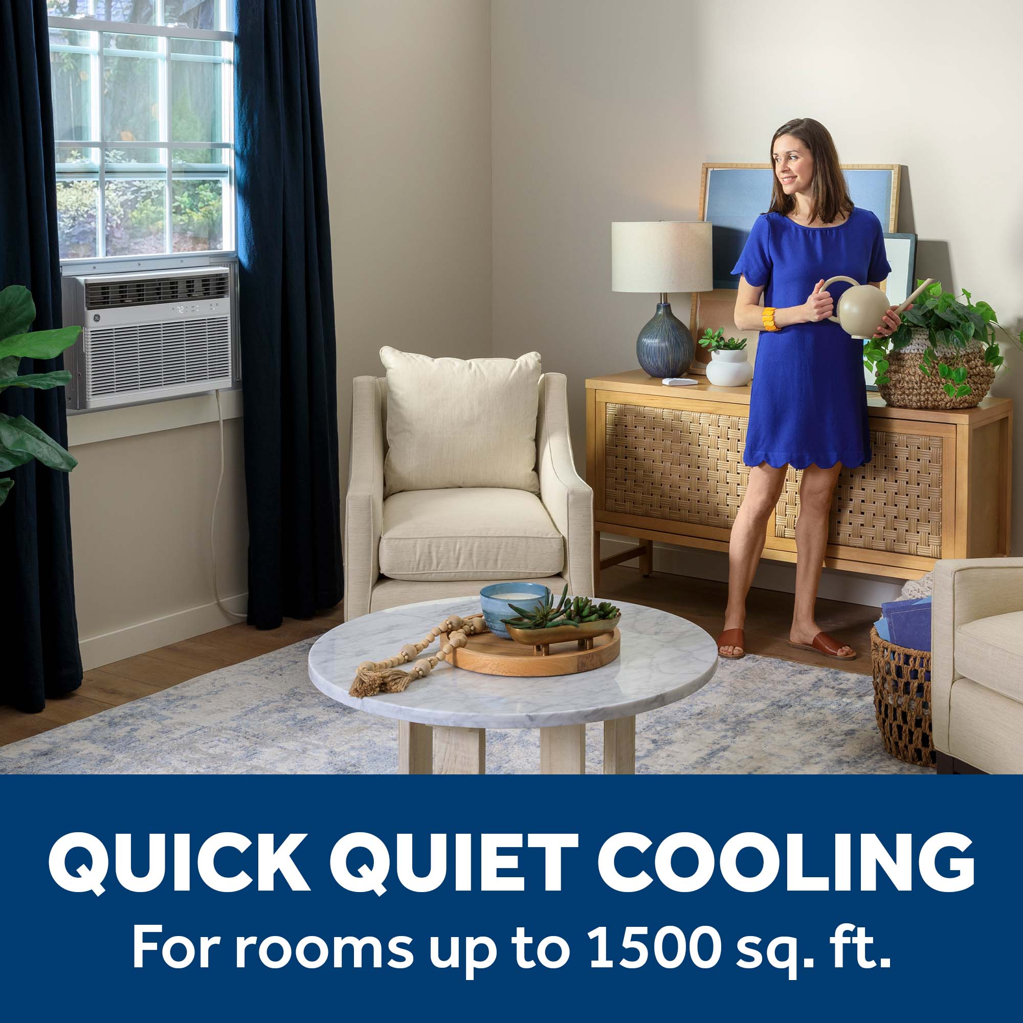 GE 1500-sq ft Window Air Conditioner with Heater with Remote ( 240-Volt , 24000-BTU ) Wi-Fi enabled