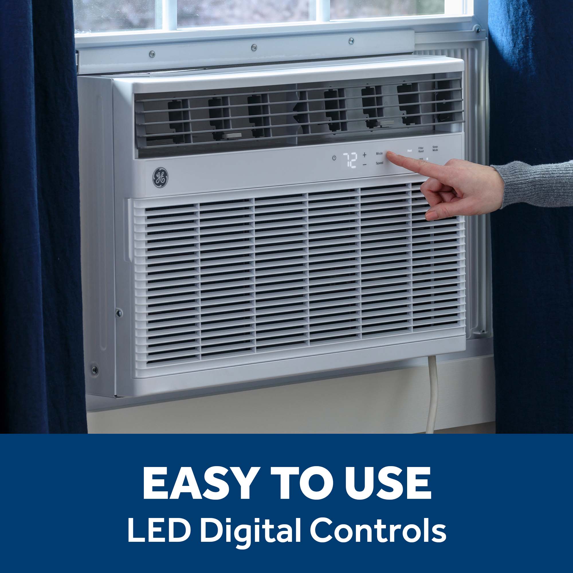 GE 1000-sq ft Window Air Conditioner with Heater with Remote ( 240-Volt , 18300-BTU ) Wi-Fi enabled