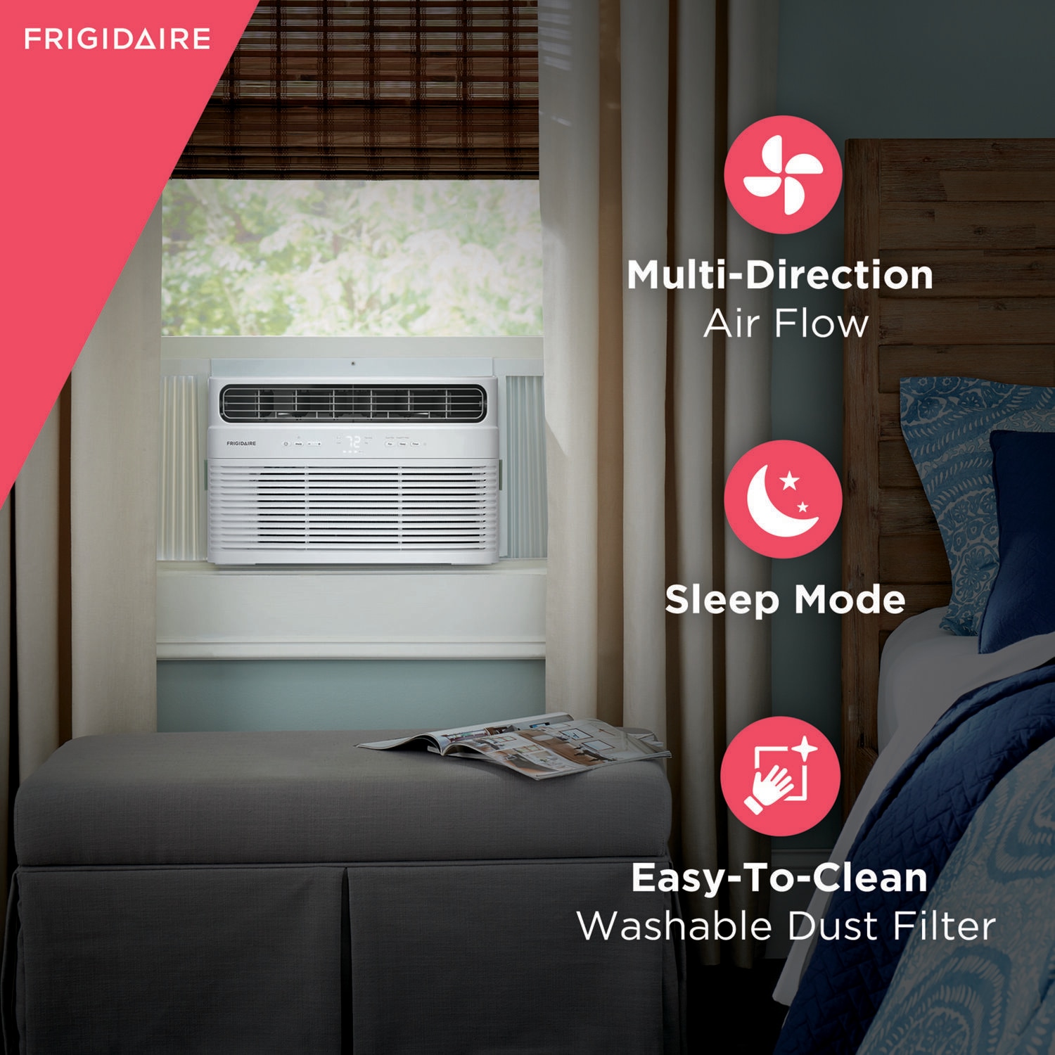 Frigidaire 550-sq ft Window Air Conditioner with Remote ( 115-Volt , 12000-BTU ) Wi-Fi enabled