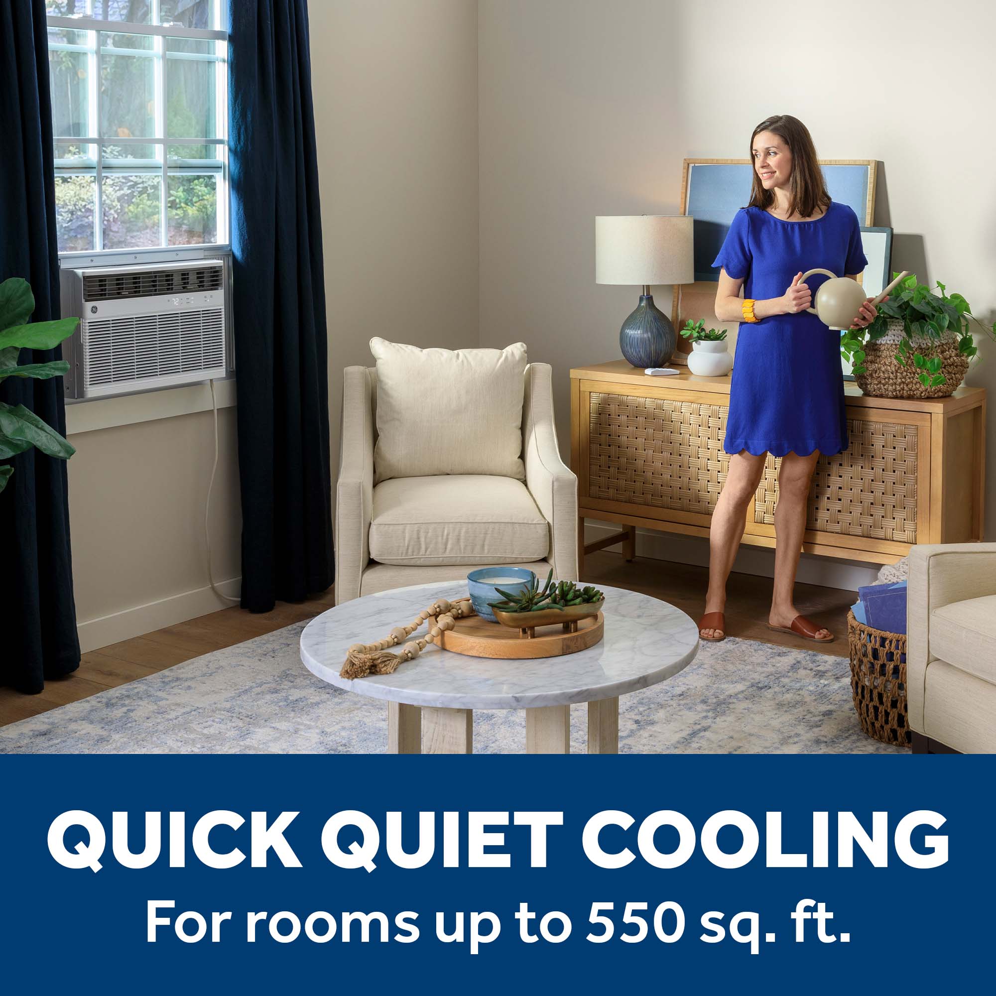 GE 550-sq ft Window Air Conditioner with Heater with Remote ( 240-Volt , 12200-BTU ) Wi-Fi enabled