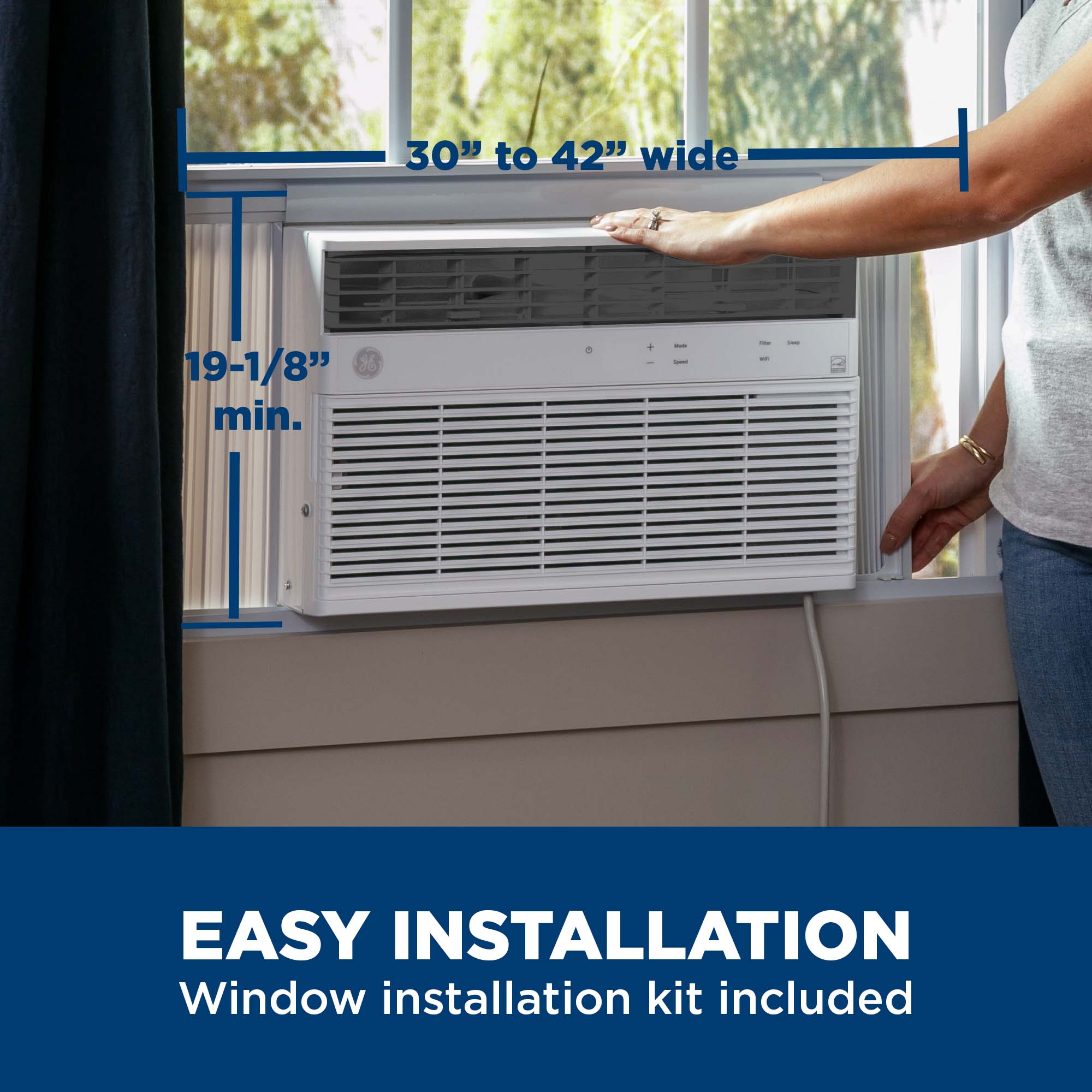GE 1500-sq ft Window Air Conditioner with Remote ( 240-Volt , 23700-BTU ) Wi-Fi enabled