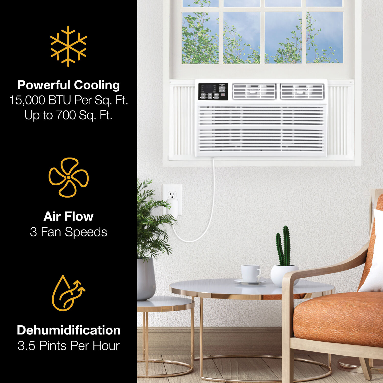 Whirlpool 700-sq ft Window Air Conditioner with Remote ( 115-Volt , 15000-BTU )