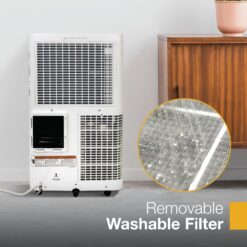 Whirlpool 10,000 BTU SACC 115-Volts ) White Vented Portable Air Conditioner with Heater Remote Control Included Cools 700-Sq. Feet