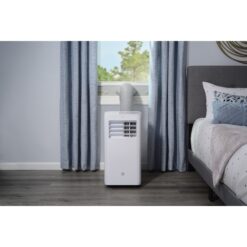 GE 6100 BTU DOE ( 115-Volt ) White Vented Portable Air Conditioner Remote Control Included Cools 250-sq ft