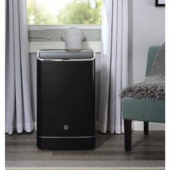 GE 10000 BTU DOE ( 115-Volts ) Black Vented Wi-Fi enabled Portable Air Conditioner with Heater Remote Control Included Cools 450-Sq. Feet