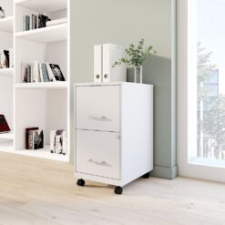 Staples 2-Drawer Mobile Vertical File Cabinet, Letter Size, Lockable, 26.3