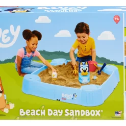 Little Tikes Bluey Beach Day Sandbox with 6 Accessories, Outdoor Sand Play for Kids Ages 1-6