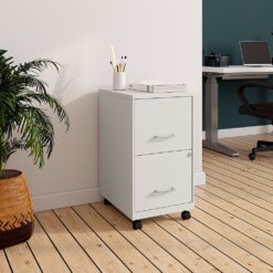 Staples 2-Drawer Mobile Vertical File Cabinet, Letter Size, Lockable, 26.3