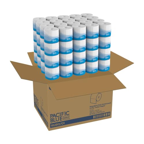 Georgia-Pacific Blue Select Standar Roll Eembossed 2-Ply Toilet Paper By GP Pro, 80 Rolls Per Case