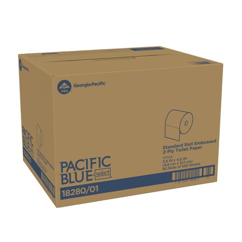 Georgia-Pacific Blue Select Standar Roll Eembossed 2-Ply Toilet Paper By GP Pro, 80 Rolls Per Case