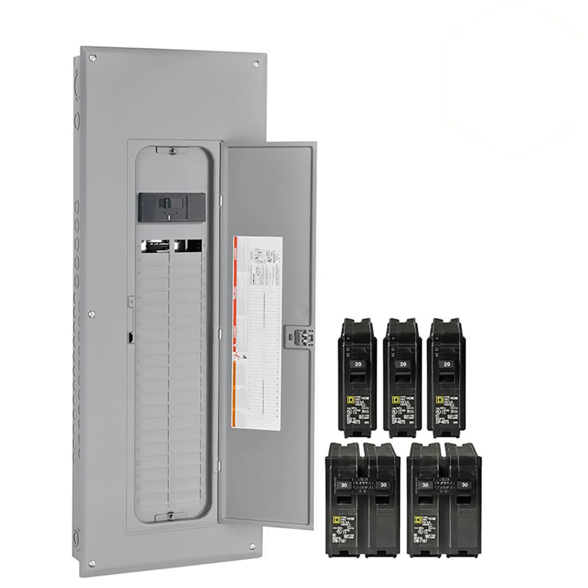Square D Homeline 200 -Amp 40 -Spaces 80 -Circuit Indoor Main breaker Plug-On Neutral Load Center (Value Pack)