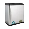 Organize It All 15.8-Gallon Silver Steel Indoor Kitchen Hinged Lid Trash Can