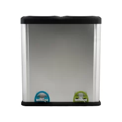 Organize It All 15.8-Gallon Silver Steel Indoor Kitchen Hinged Lid Trash Can