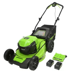 Greenworks 48-volt , ( 2 ) 4 Ah 20-in Push Battery Walk Mower, Bagger Included