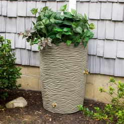 Good Ideas 50-Gallons Sandstone Plastic Rain Barrel Spigot