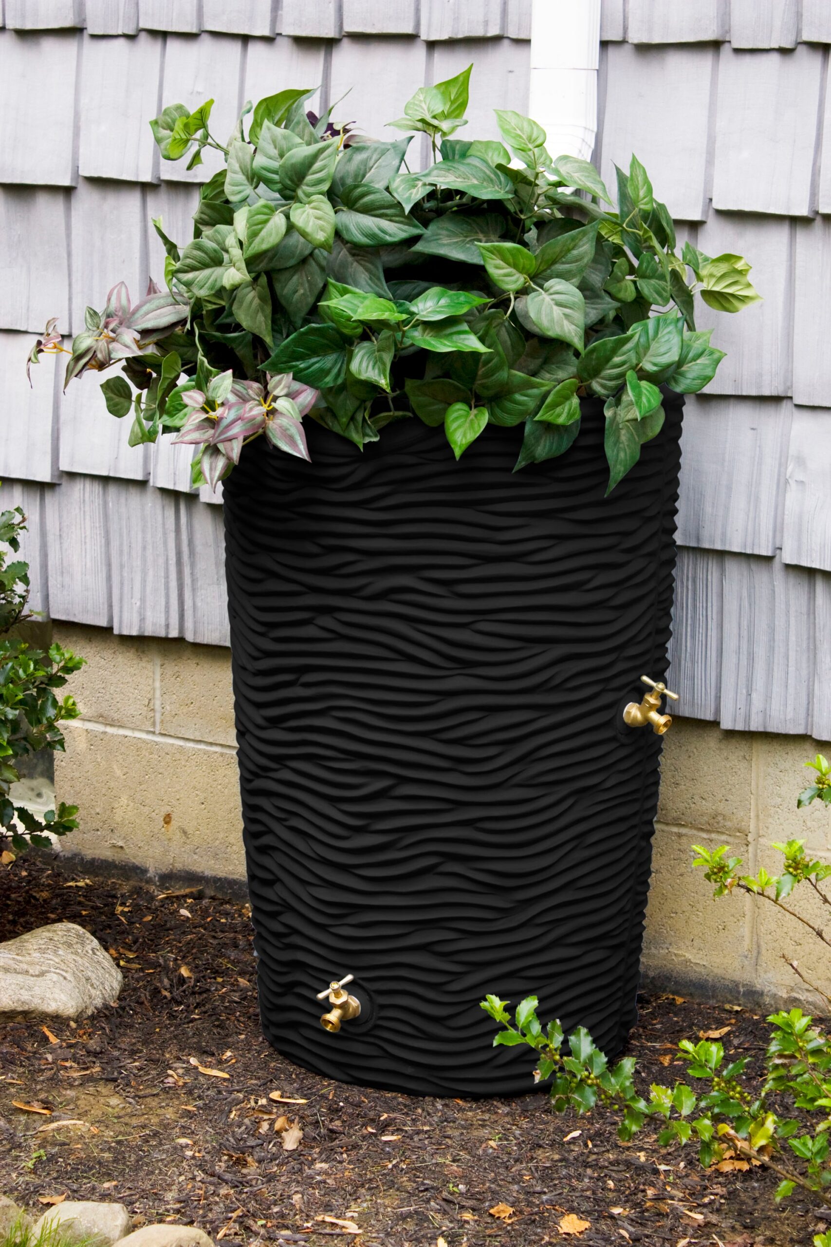 Good Ideas 50-Gallons Black Plastic Rain Barrel Spigot