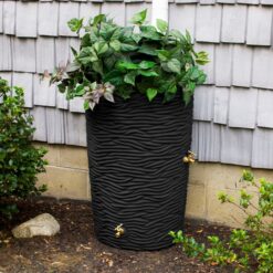 Good Ideas 50-Gallons Black Plastic Rain Barrel Spigot