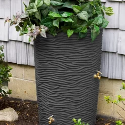 Good Ideas 50-Gallons Dark Granite Plastic Rain Barrel Spigot