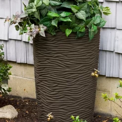 Good Ideas 50-Gallons Brown Plastic Rain Barrel Spigot