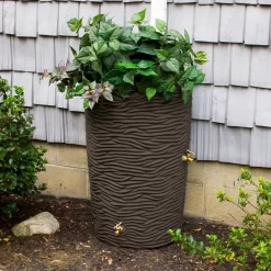 Good Ideas 50-Gallons Brown Plastic Rain Barrel Spigot