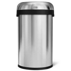 Simplehuman Bullet Open Top Can, 80-Liter Brushed Stainless Steel Commercial Indoor/Outdoor Kitchen Lidless Trash Can