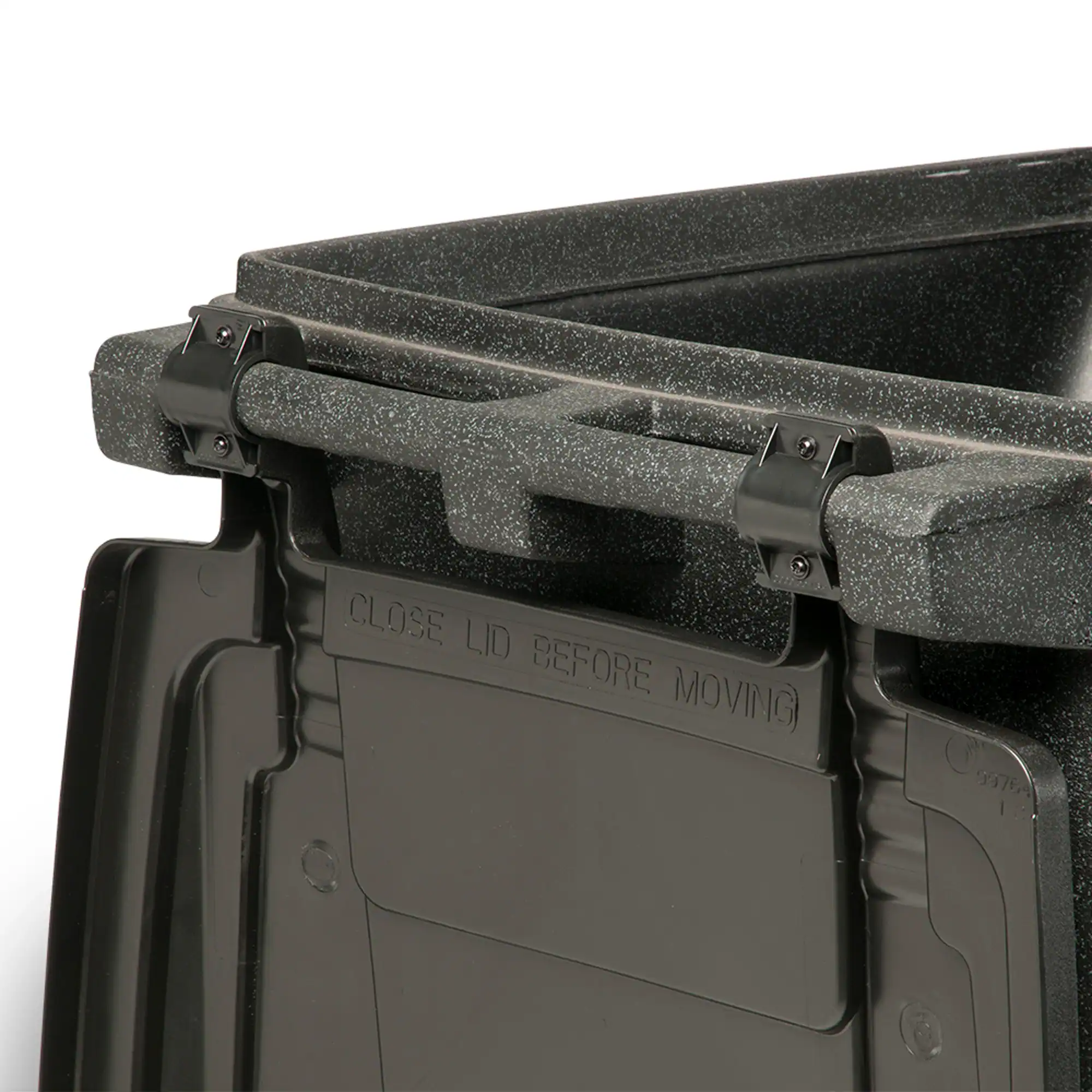 Toter 64-Gallon Blackstone Plastic Wheeled Indoor/Outdoor Hinged Lid Trash Can