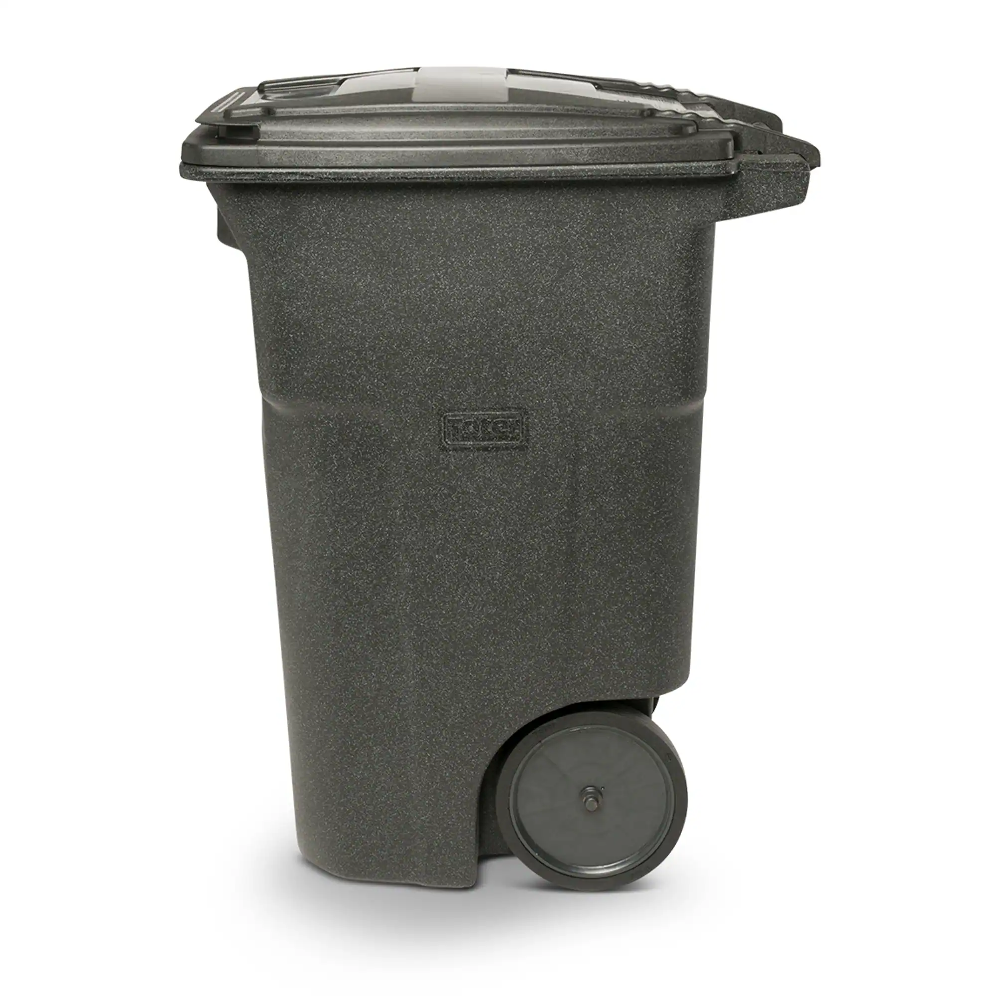 Toter 64-Gallon Blackstone Plastic Wheeled Indoor/Outdoor Hinged Lid Trash Can