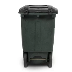 Toter 48-Gallon Greenstone Plastic Wheeled Indoor/Outdoor Hinged Lid Trash Can