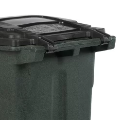 Toter 48-Gallon Greenstone Plastic Wheeled Indoor/Outdoor Hinged Lid Trash Can