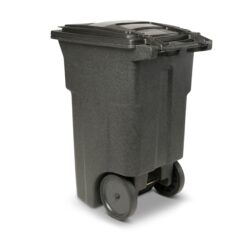 Toter 64-Gallon Blackstone Plastic Wheeled Indoor/Outdoor Hinged Lid Trash Can
