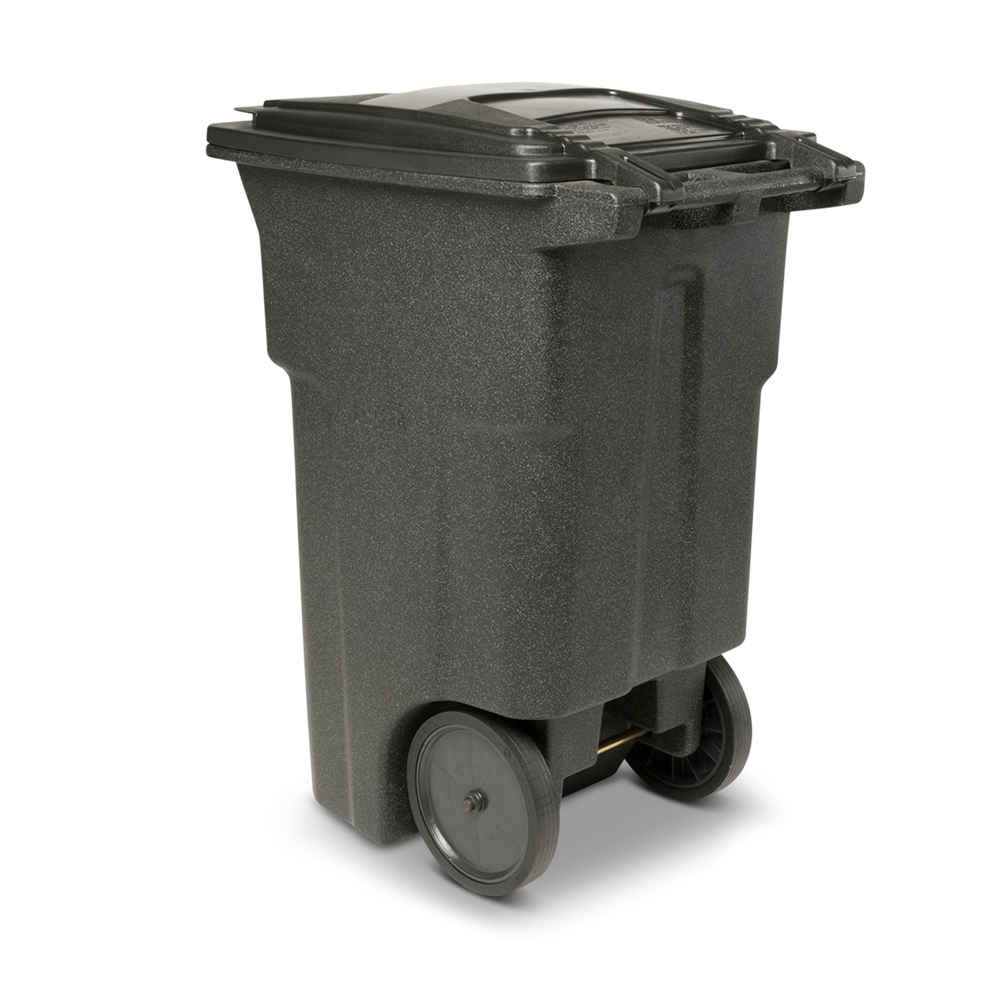 Toter 64-Gallon Blackstone Plastic Wheeled Indoor/Outdoor Hinged Lid Trash Can