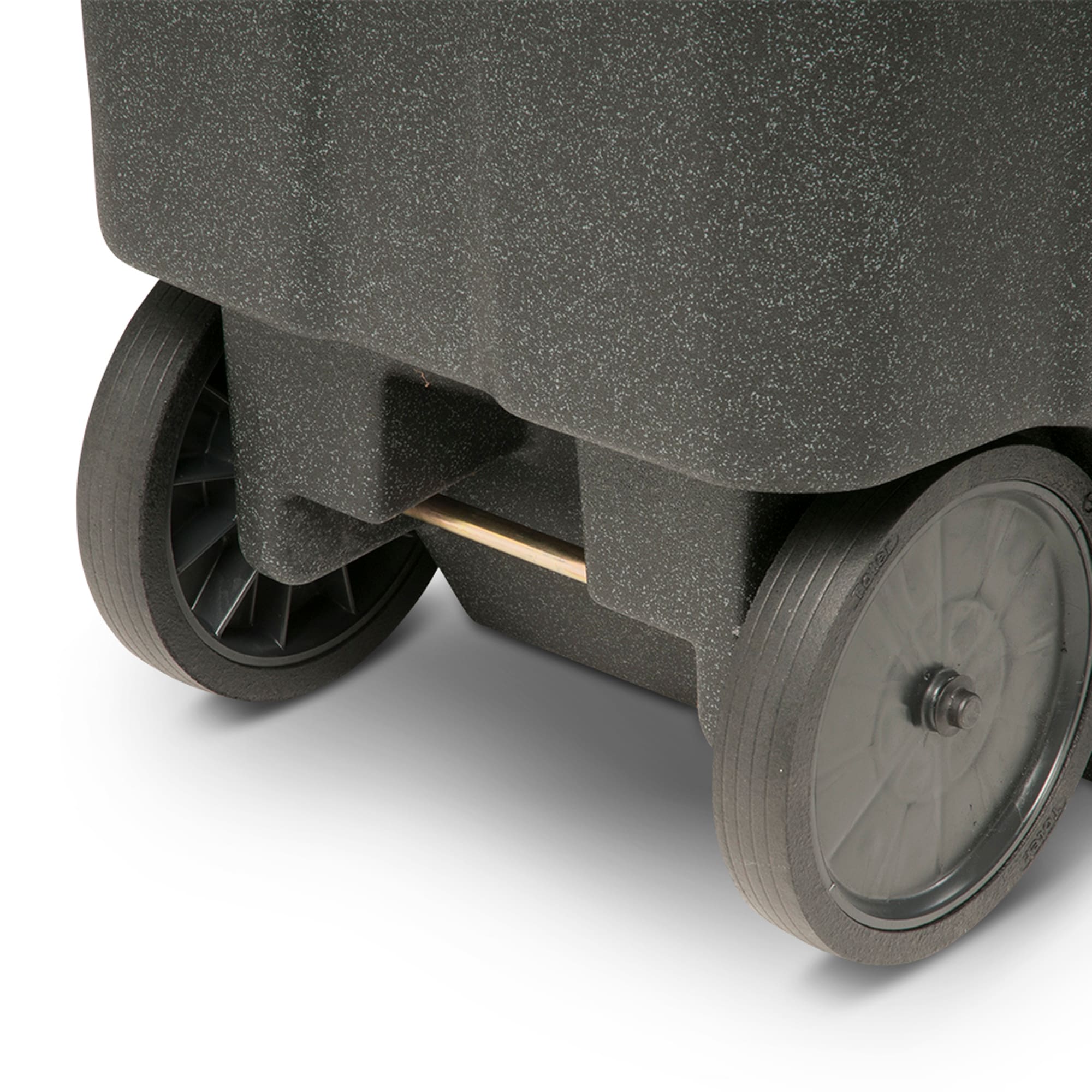 Toter 64-Gallon Blackstone Plastic Wheeled Indoor/Outdoor Hinged Lid Trash Can