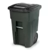 Toter 48-Gallon Greenstone Plastic Wheeled Indoor/Outdoor Hinged Lid Trash Can
