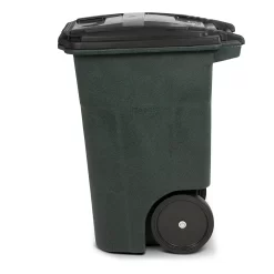 Toter 48-Gallon Greenstone Plastic Wheeled Indoor/Outdoor Hinged Lid Trash Can