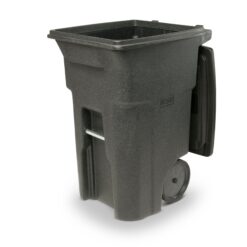 Toter 64-Gallon Blackstone Plastic Wheeled Indoor/Outdoor Hinged Lid Trash Can