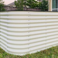Vego Garden 42-Inches W x 60-Inches L x 32-Inches H Pearl White Metal Raised Garden Bed