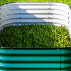 Vego Garden 48-Inches W x 96-Inches L x 17-Inches H British Green Metal Raised Garden Bed