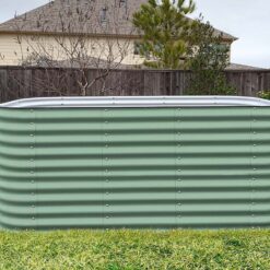 Vego Garden 42-Inches W x 78-Inches L x 32-Inches H Olive Green Metal Raised Garden Bed