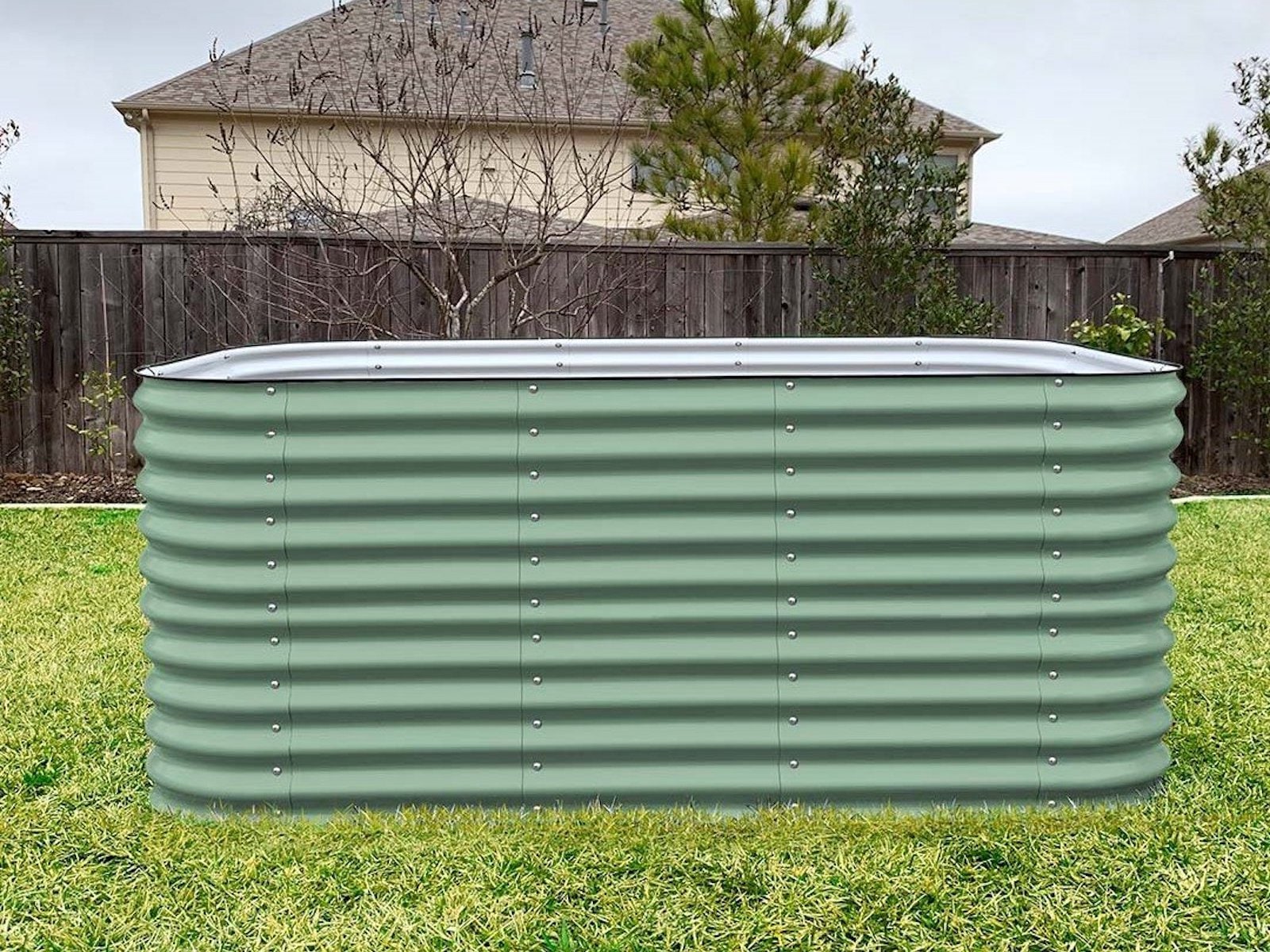 Vego Garden 42-Inches W x 78-Inches L x 32-Inches H Olive Green Metal Raised Garden Bed