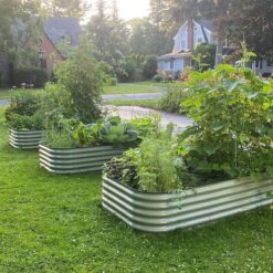 Vego Garden 42-Inches W x 78-Inches L x 17-Inches H Olive Green Metal Raised Garden Bed