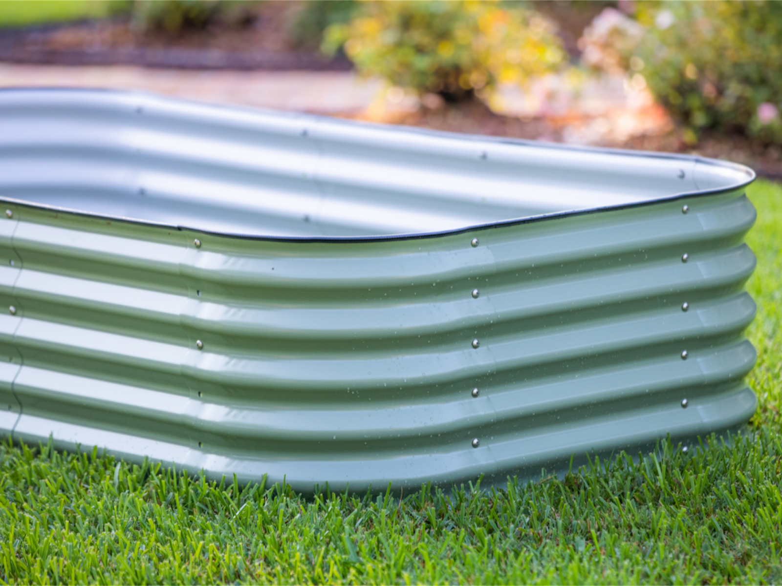 Vego Garden 42-Inches W x 78-Inches L x 17-Inches H Olive Green Metal Raised Garden Bed