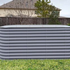 Vego Garden 42-Inches W x 78-Inches L x 32-Inches H Modern Gray Metal Raised Garden Bed
